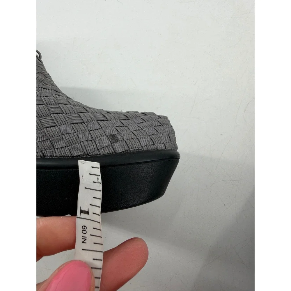 Bernie Mev Betsi Wedge Shoes Womens 10 Grey Woven‎ Elastic Comfort Athleisure